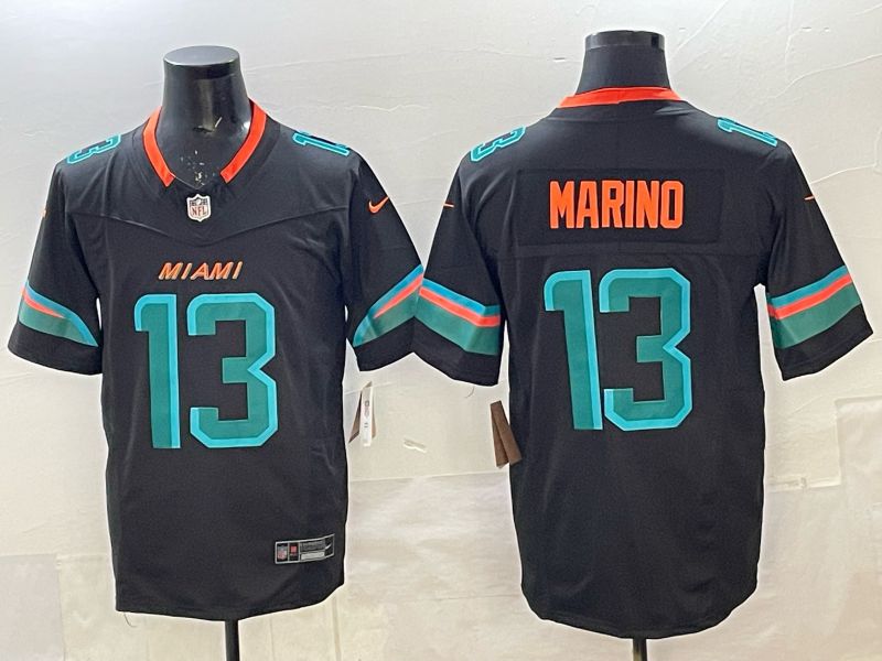 Men Miami Dolphins 13 Marino black Nike 2025 Limited Nike NFL Jersey 07